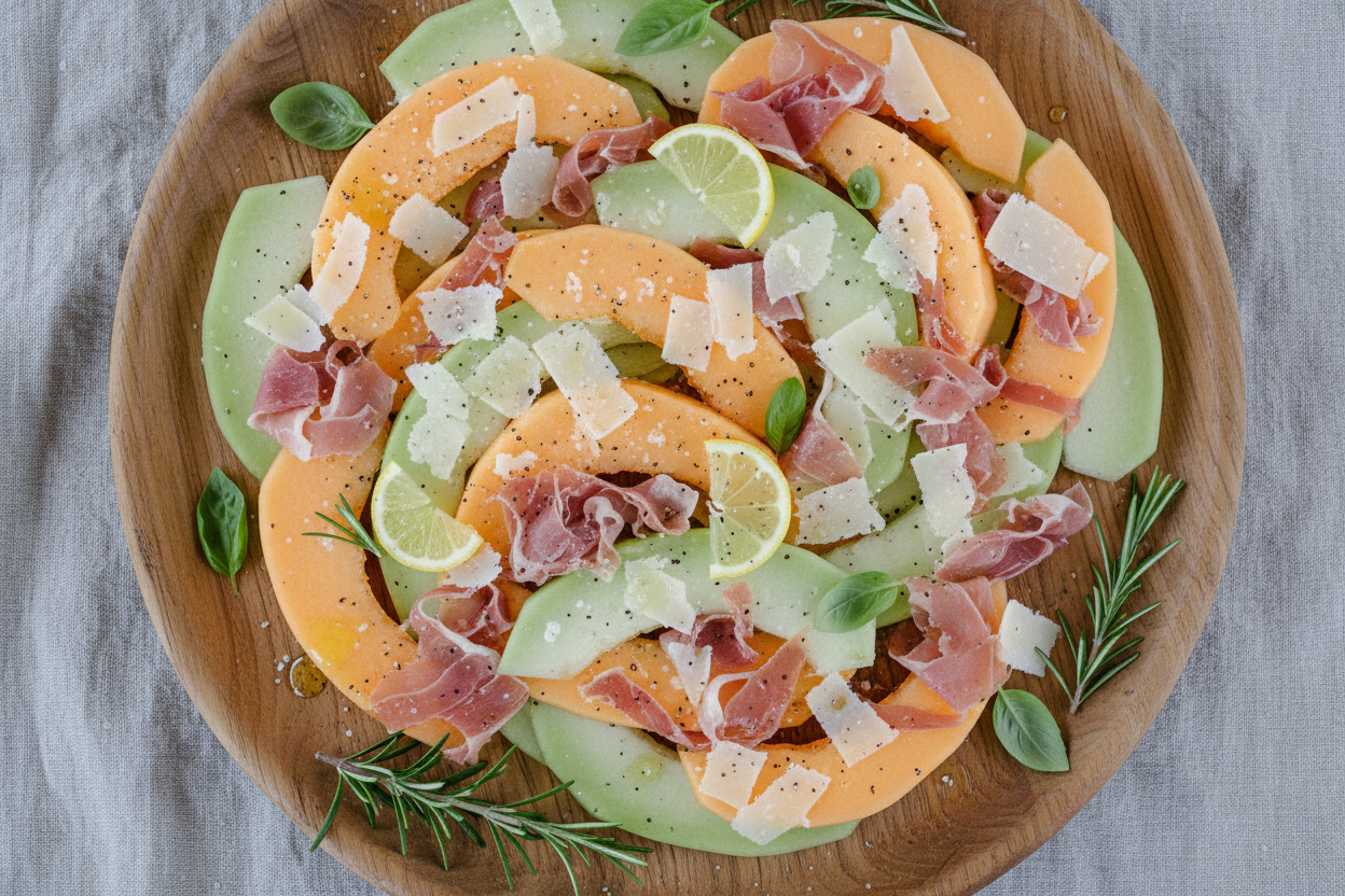 Prosciutto Melon Parmesan Salad Recipe