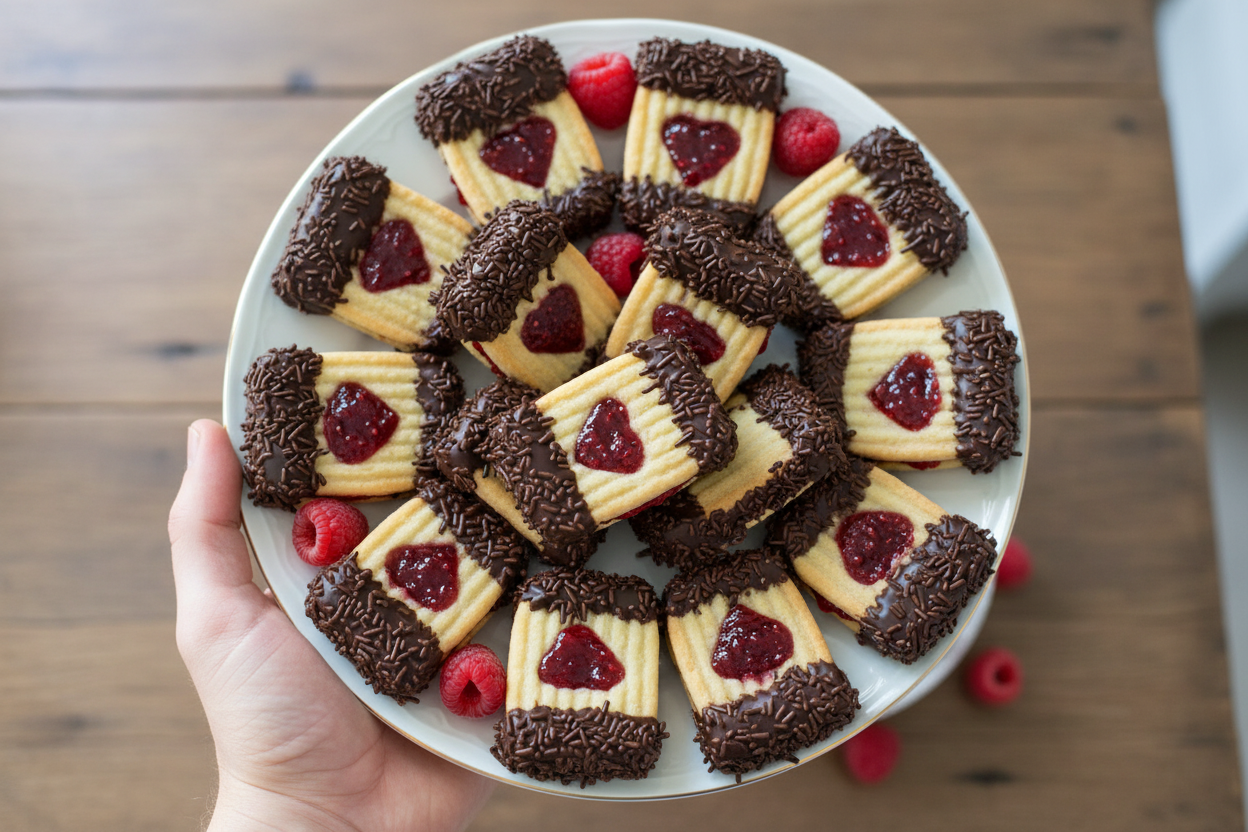 Raspberry Sandwich Spritz Cookie Recipe