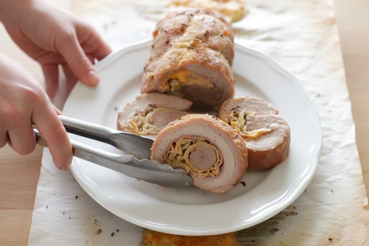 Reuben Stuffed Pork Tenderloin