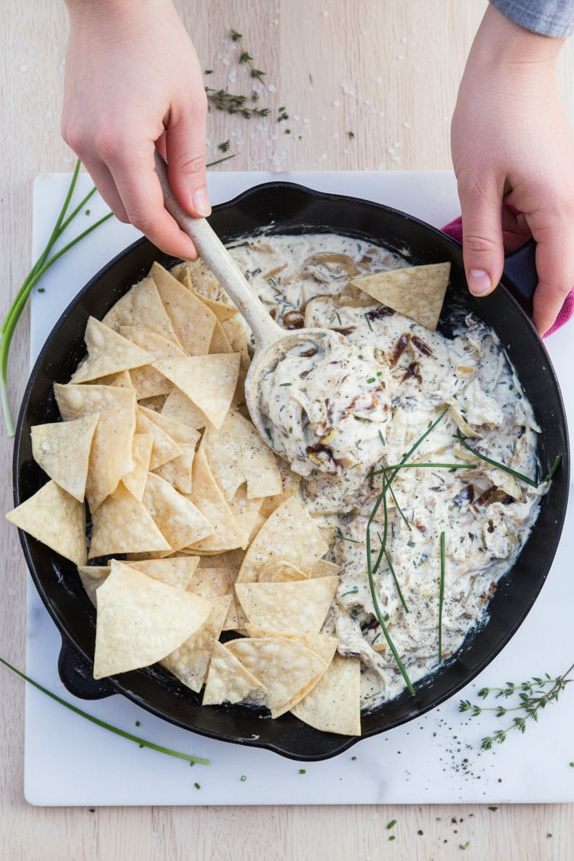 Salt & Vinegar Roasted Onion Dip | Caroline Chambers