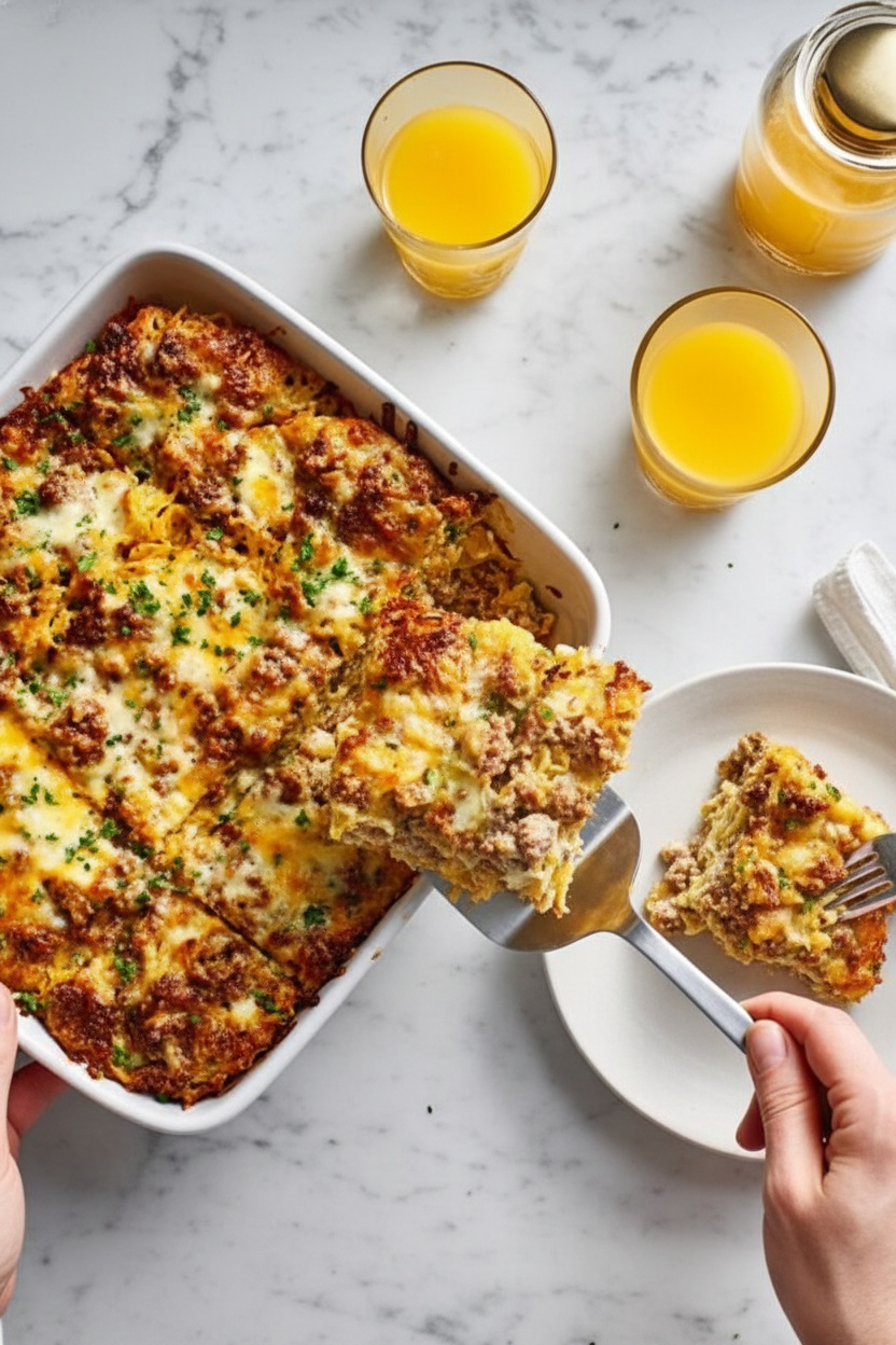 Sausage Hash Brown Breakfast Casserole Recipe