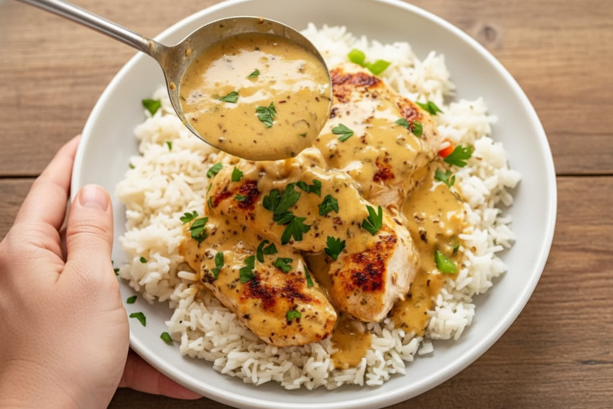 Smothered Chicken and Rice Recipe