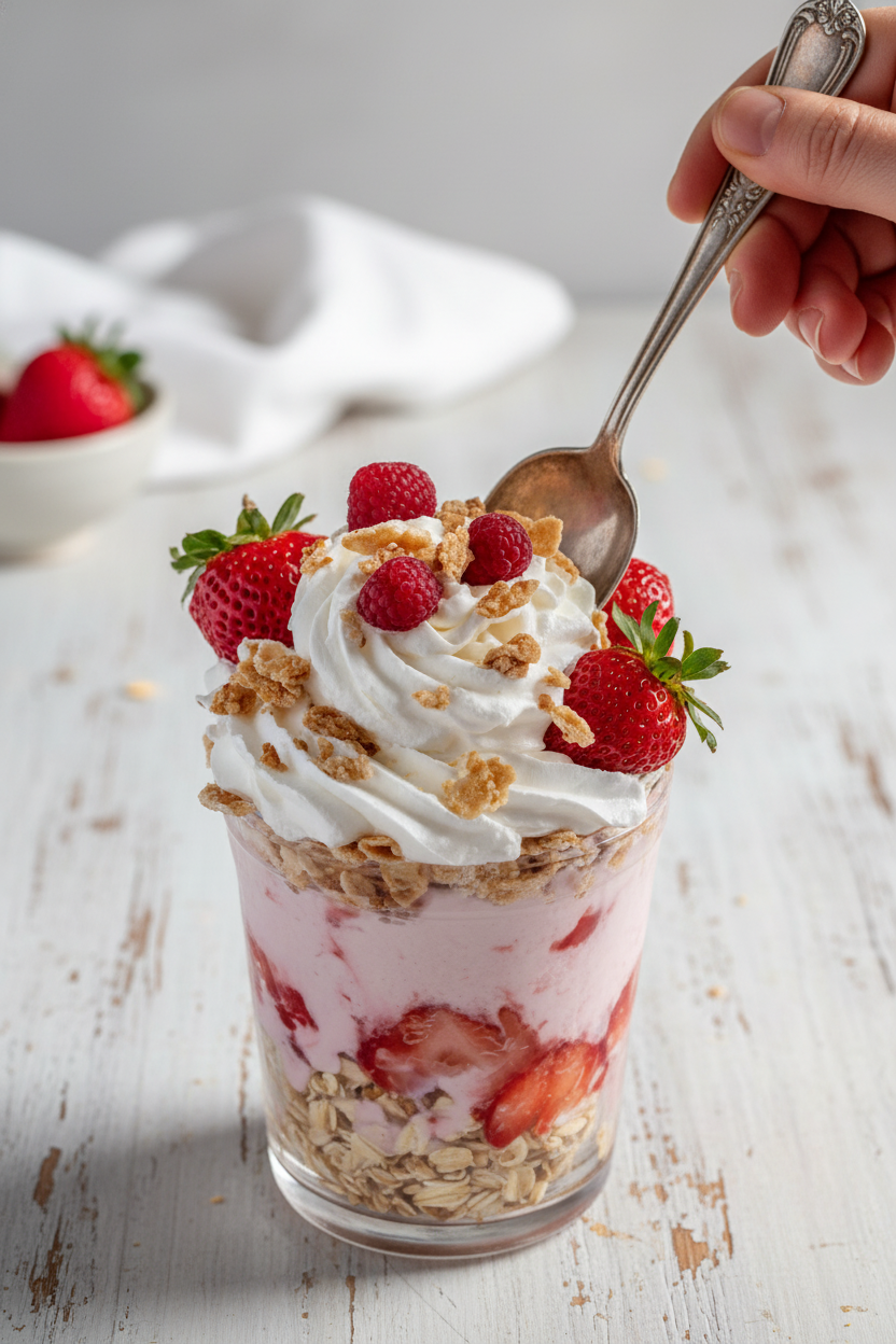 Strawberry Cheesecake Overnight Oats Recipe