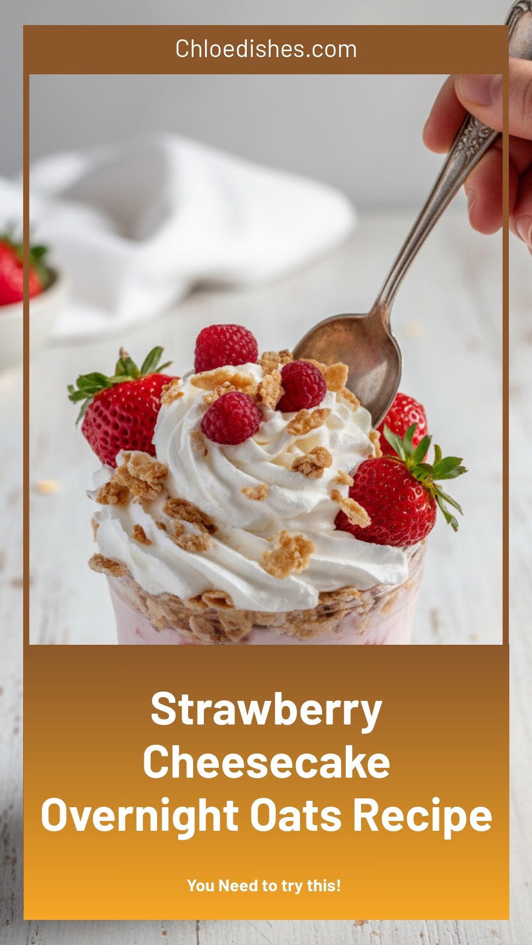 Strawberry Cheesecake Overnight Oats Recipe