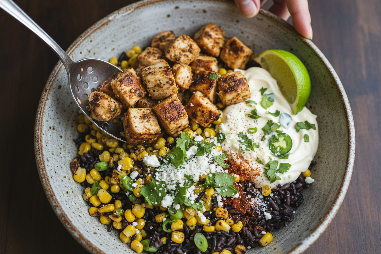 Street Corn Chicken Rice Bowl Recipe