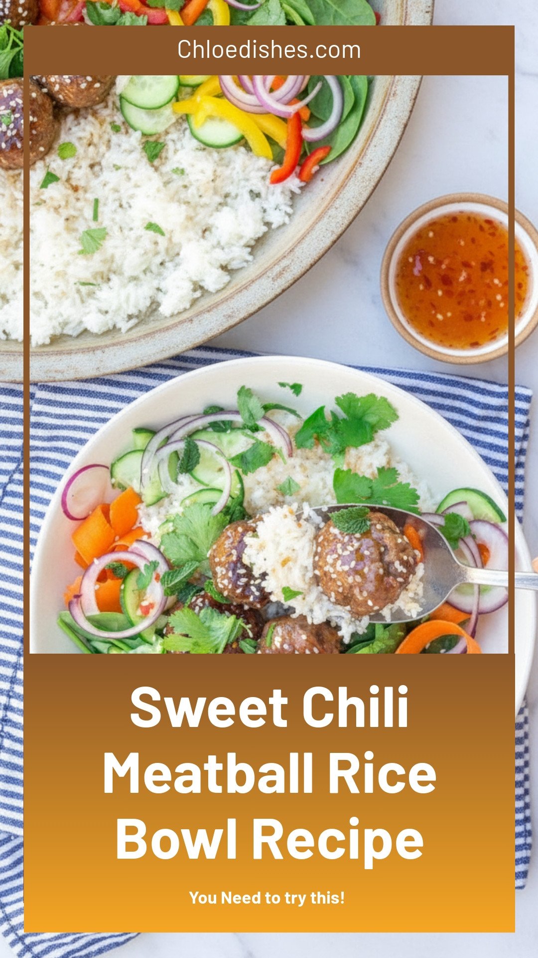 Sweet Chili Meatball Rice Bowls | Caroline Chambers