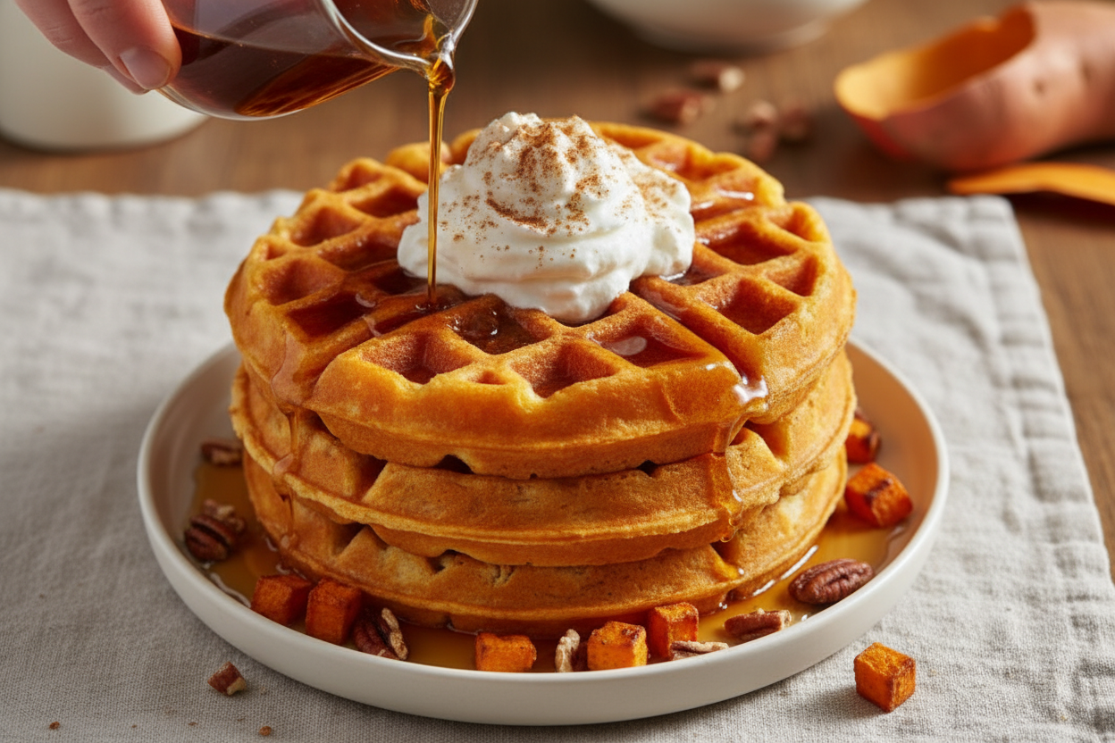 Sweet Potato Waffles Recipe for Breakfast