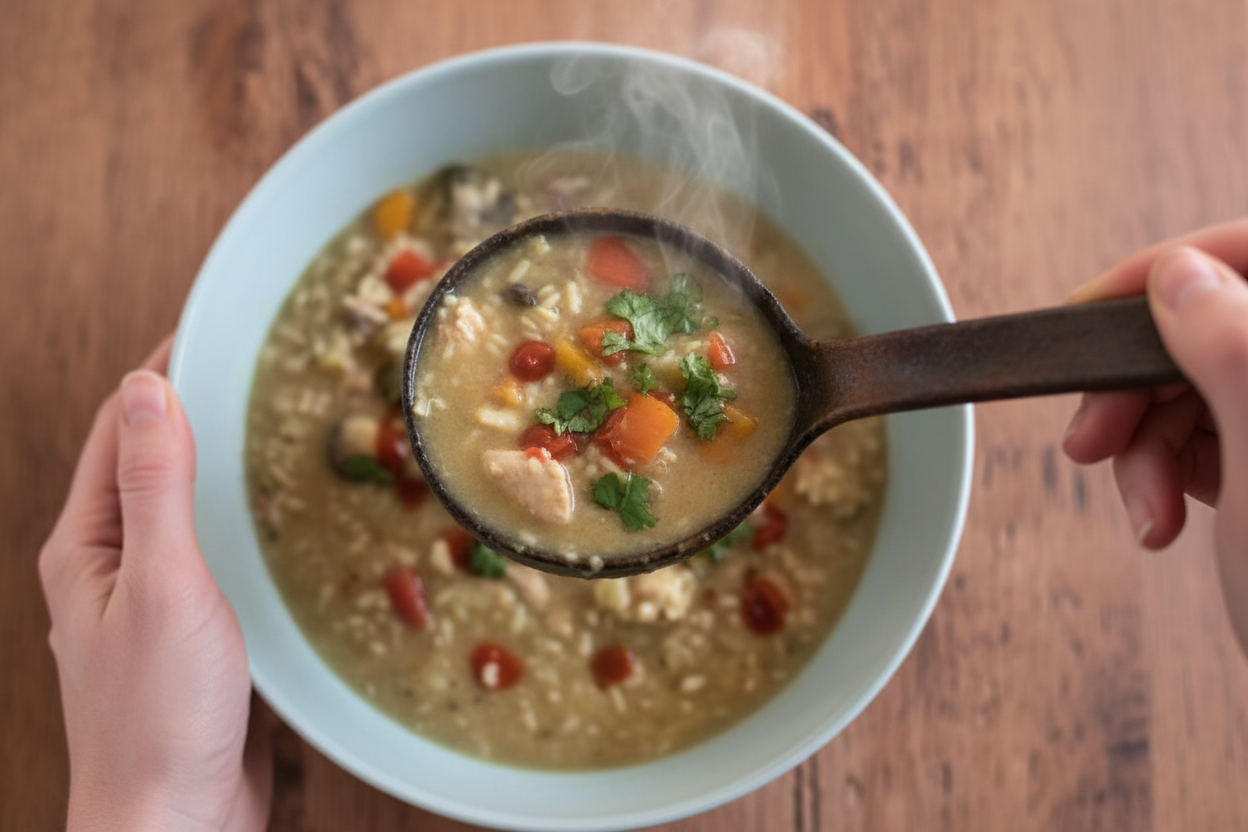 Thai Curry Chicken and Rice Soup