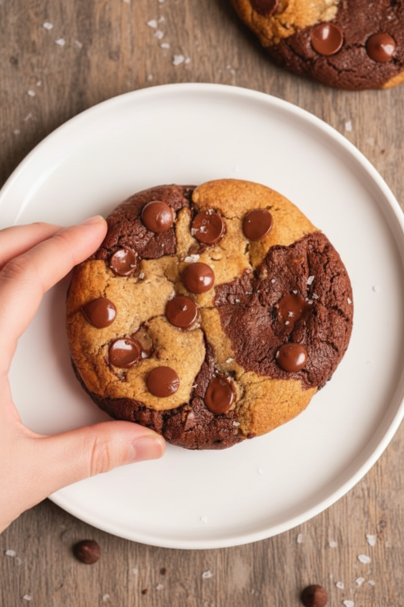 Thick And Fudgy Brookie Cookies (Crumbl Style)