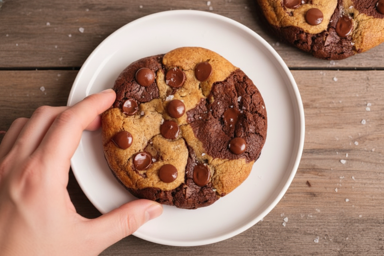 Thick And Fudgy Brookie Cookies (Crumbl Style): Thick Fudgy Brookie Cookies Crumbl Style