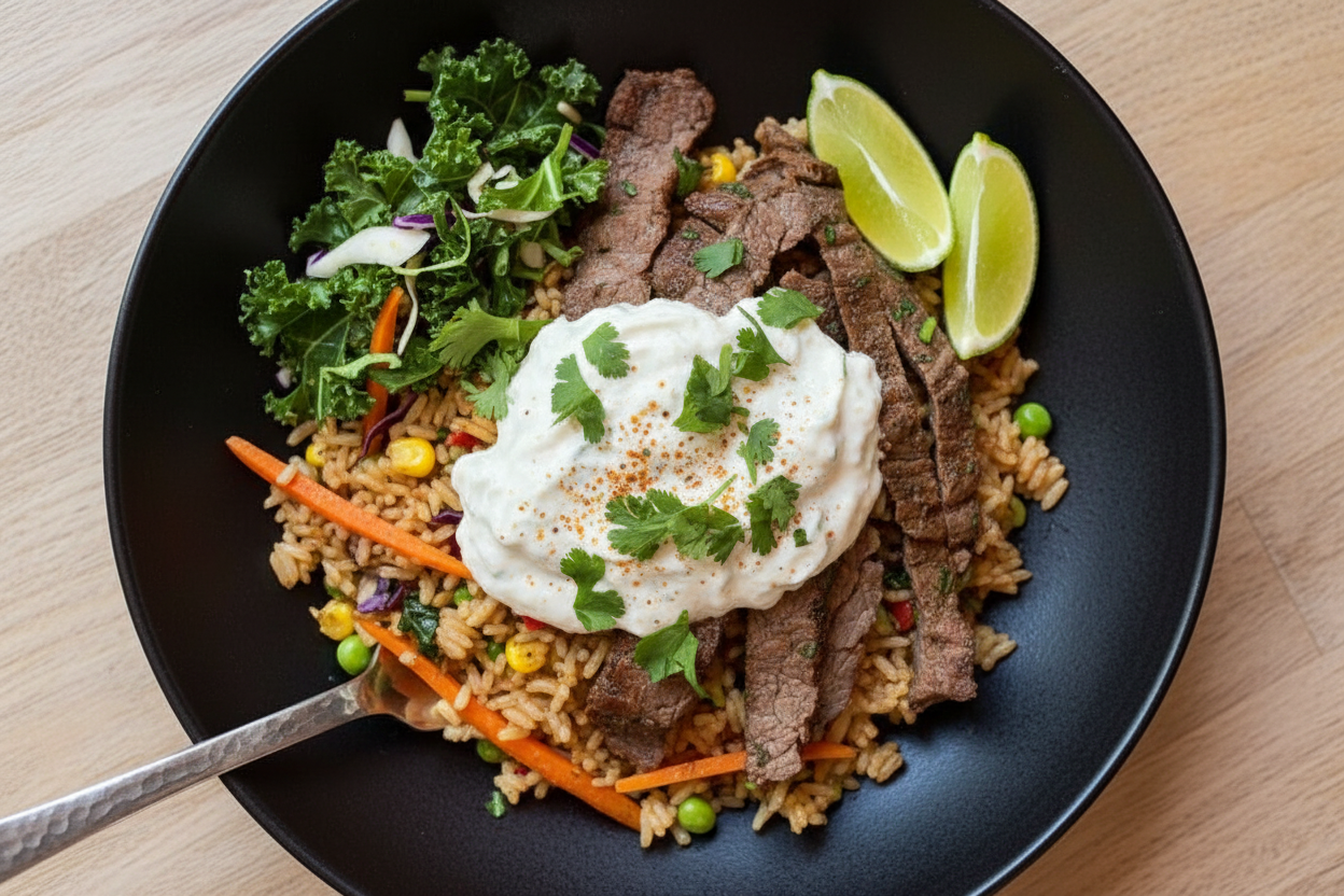 Trader Joes Carne Asada Sheet Pan Bowls