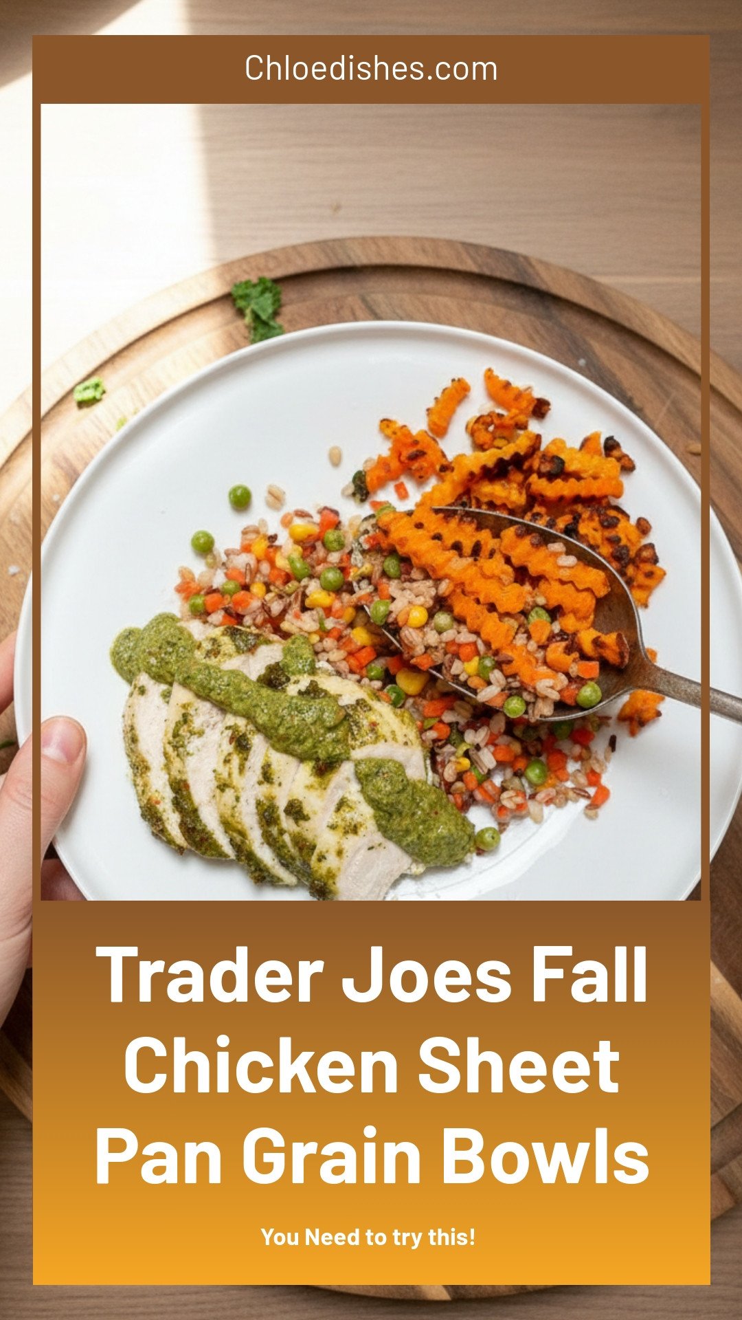 Four-Ingredient Trader Joe's Fall Chicken Sheet-Pan Grain Bowls | Caroline Chambers