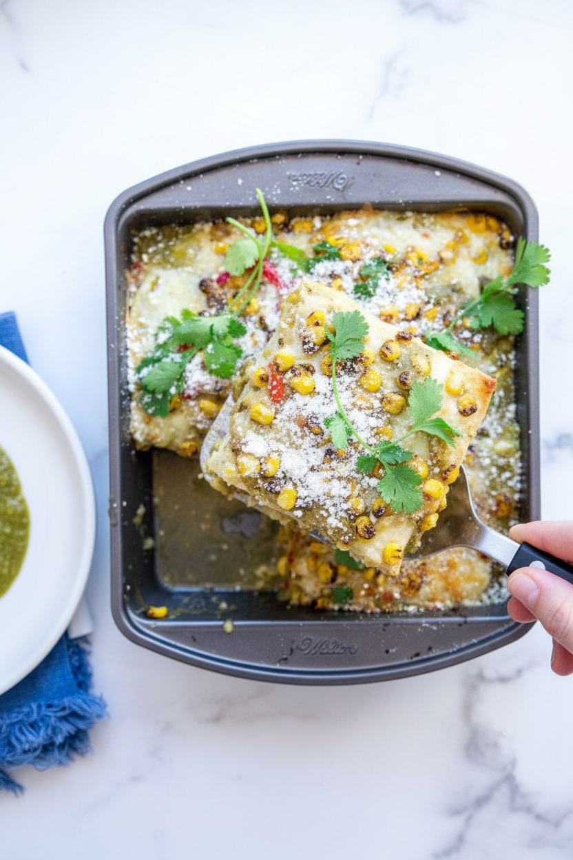 Trader Joe's Street Corn Enchilada Casserole | Caroline Chambers
