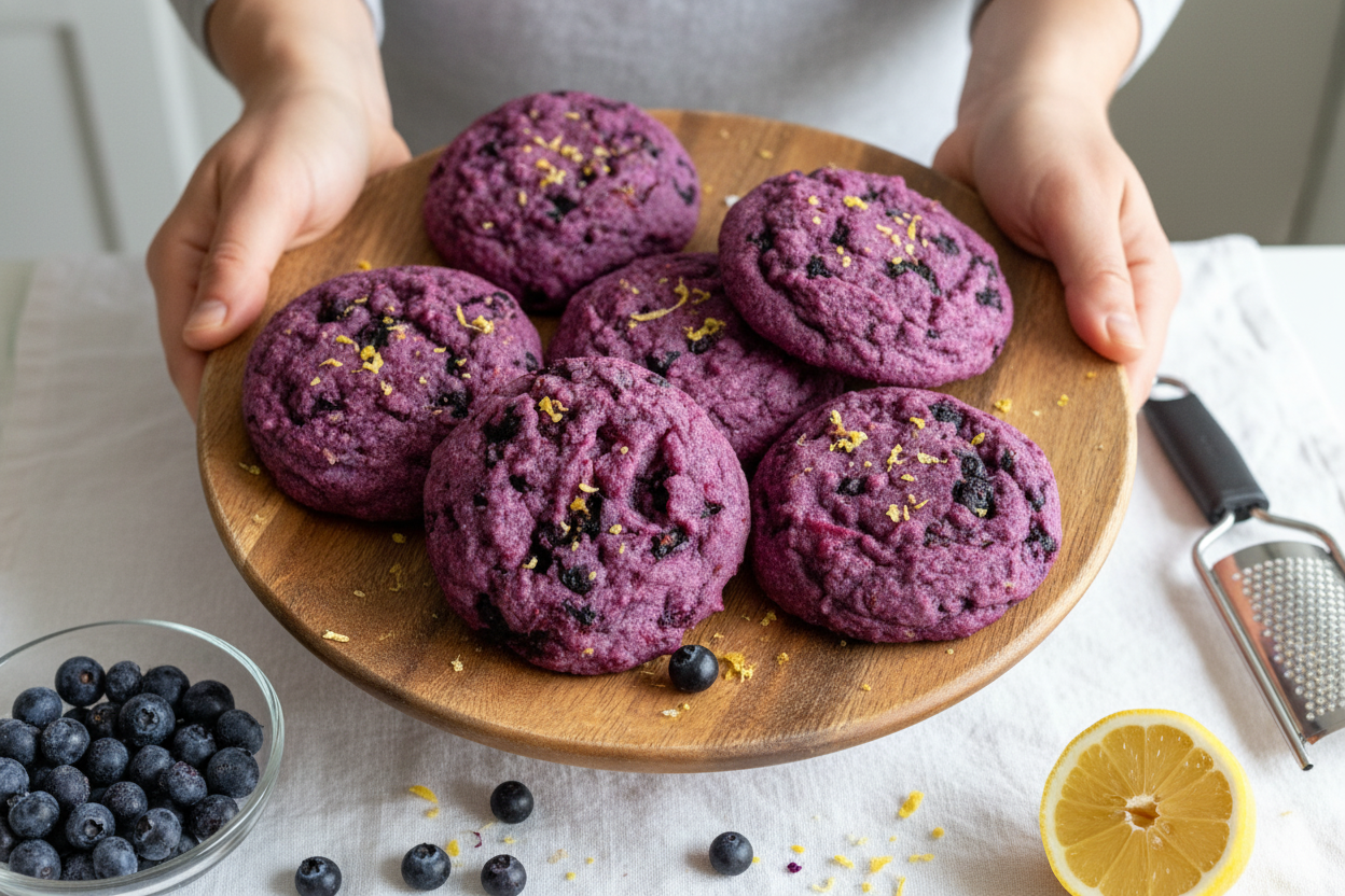 Vegan Gluten Free Blueberry Lemon Cookies