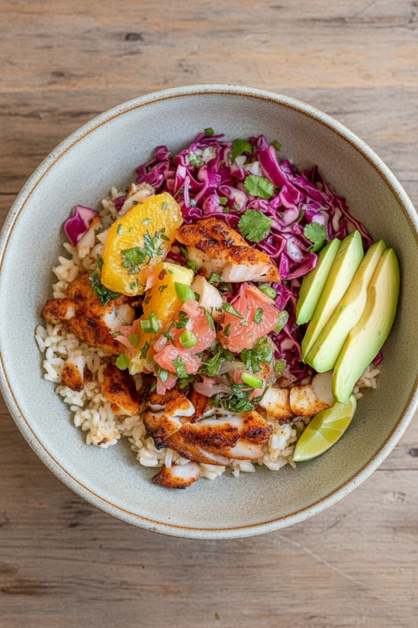 Whole30 Blackened Fish Taco Bowls | Caroline Chambers