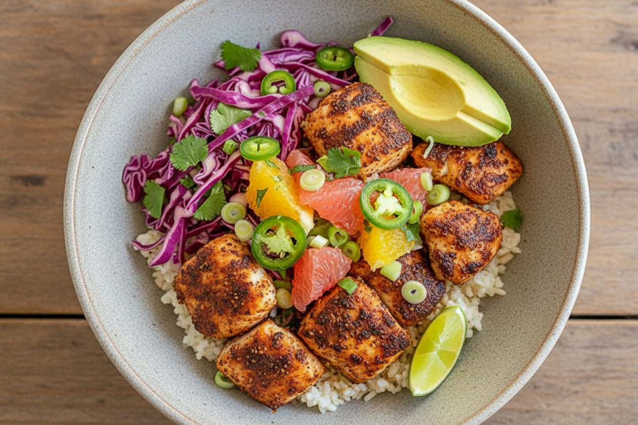 Whole30 Blackened Fish Taco Bowl Recipe