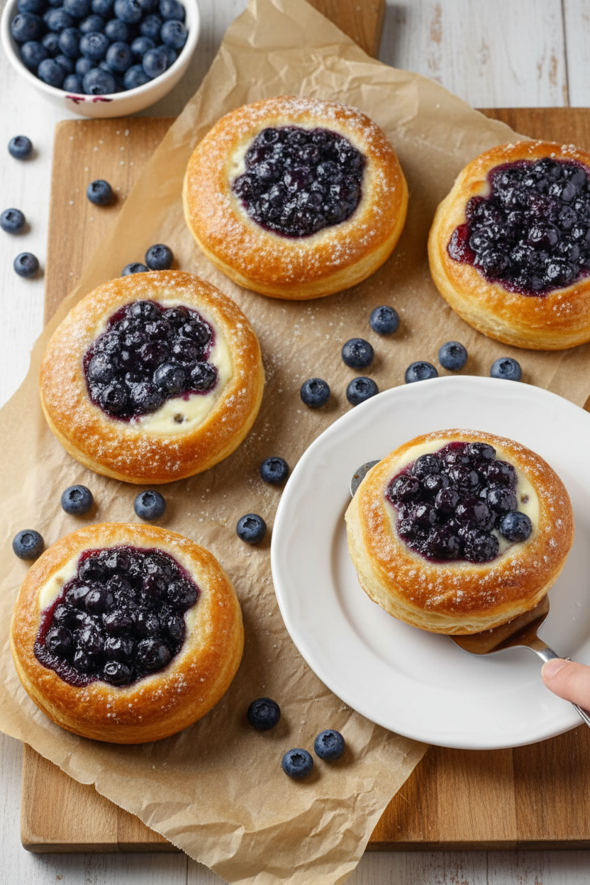 Blueberry Cheese Vatrushka Buns Recipe