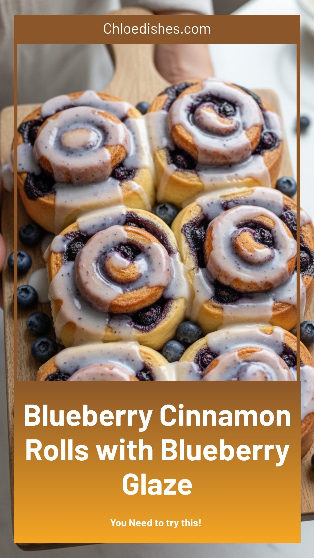 Blueberry Cinnamon Rolls with Blueberry Glaze Recipe