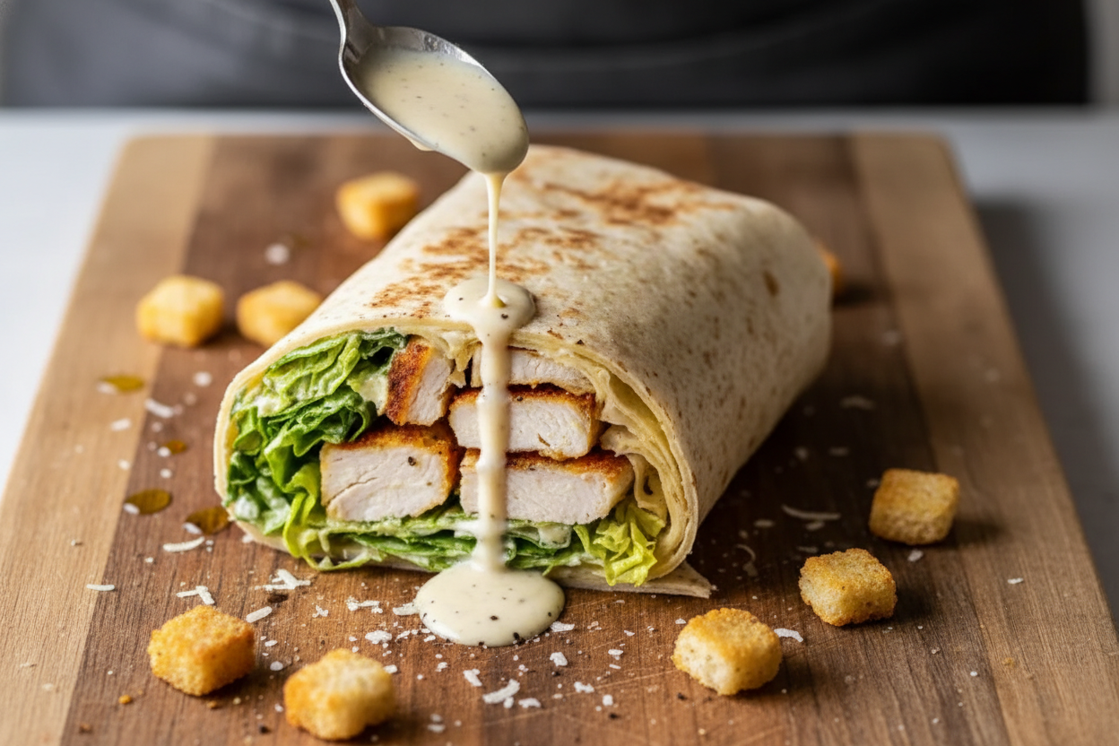 Chicken Caesar Wrap: Chicken Caesar Wrap Recipe Easy Lunch Idea