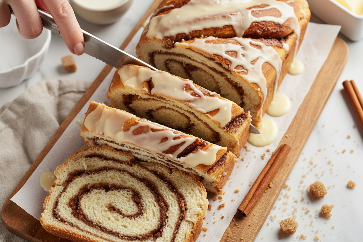 Cinnamon Swirl Bread with Vanilla Glaze Recipe