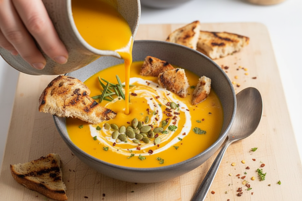 Creamy Roasted Acorn Squash Soup Recipe