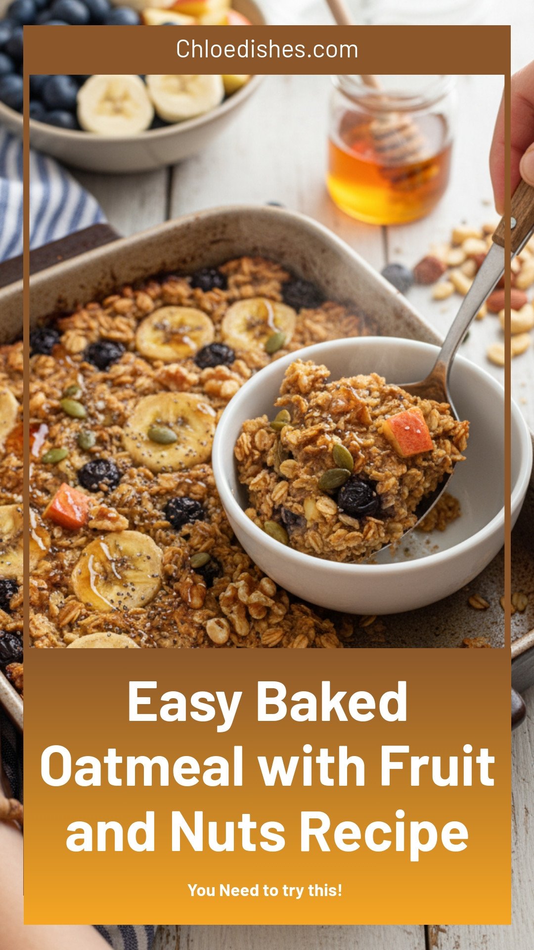 Baked Oatmeal with Fruit and Nuts Recipe