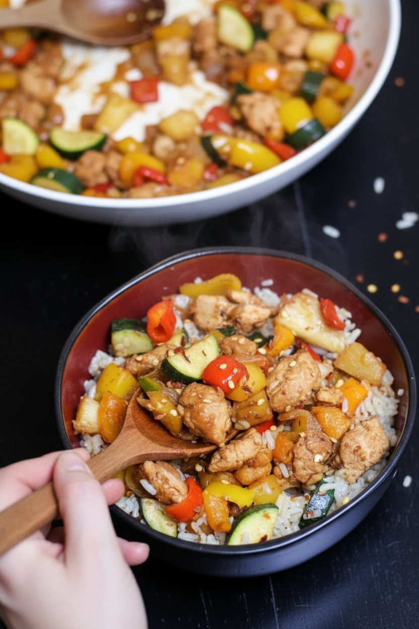 Easy Hawaiian BBQ Chicken Bowl