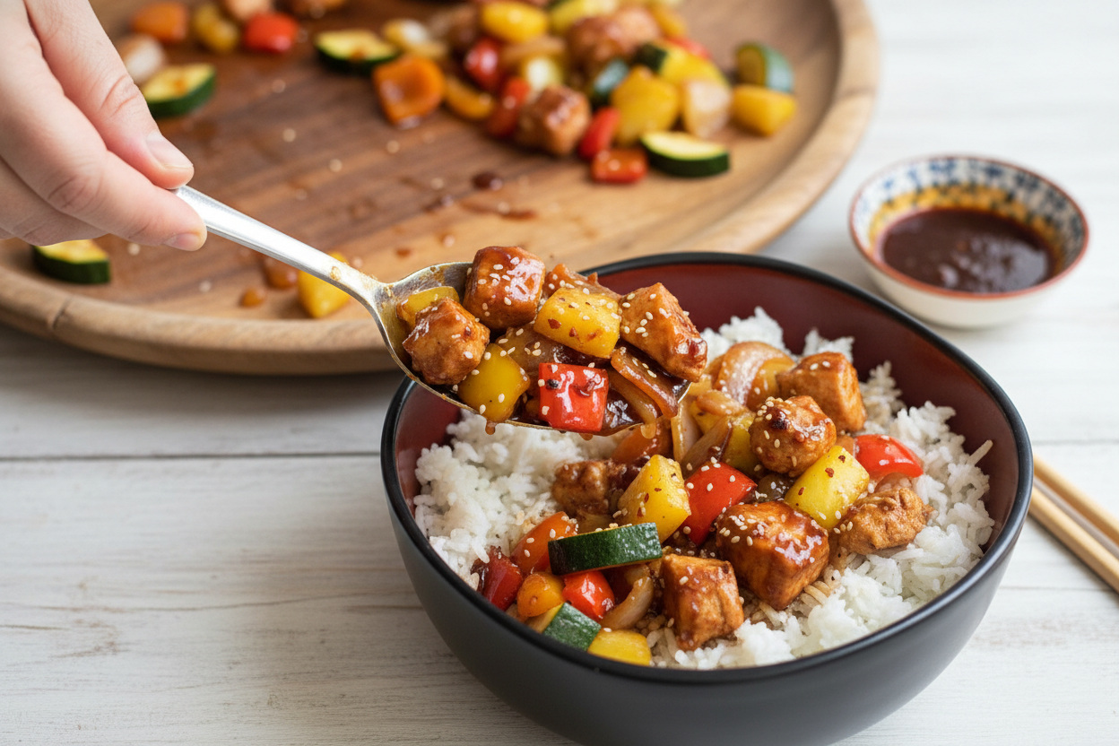 Easy Hawaiian BBQ Chicken Bowl