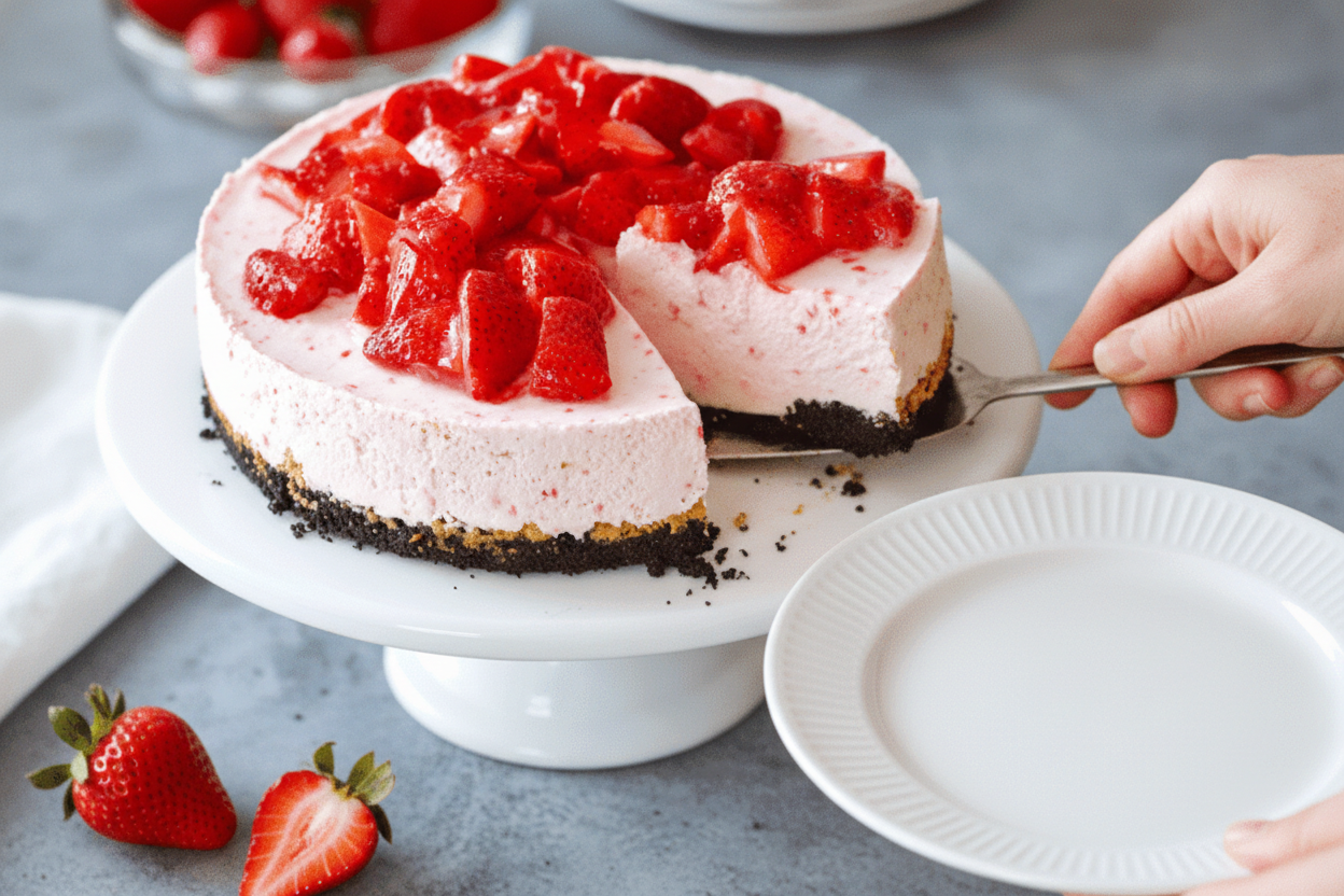 Easy No-Bake Strawberry Cheesecake Recipe