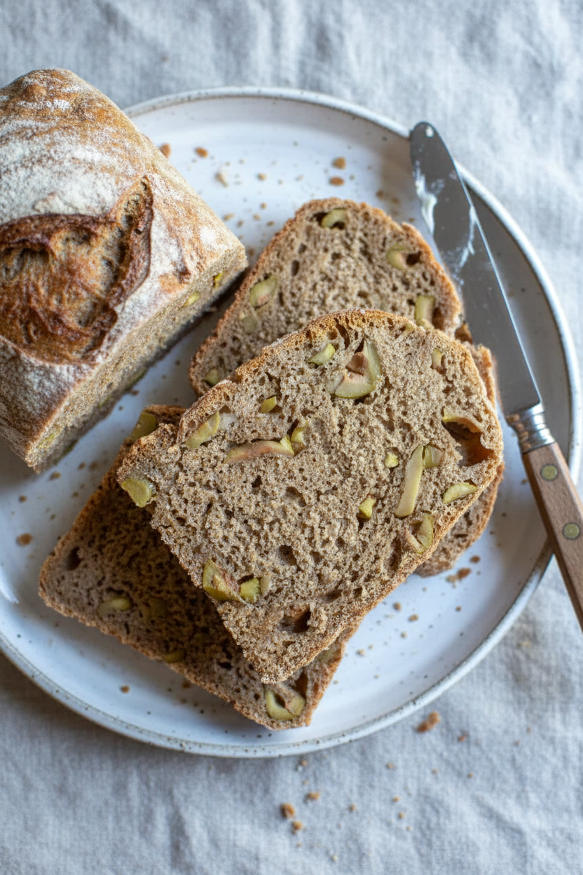 Easy No-Knead Whole Wheat Green Olive Bread Recipe
