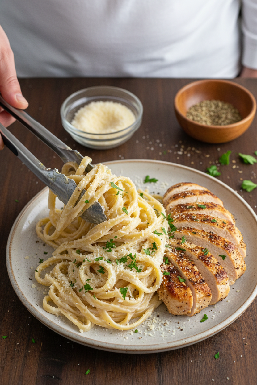 Make This Garlic Parmesan Chicken Pasta