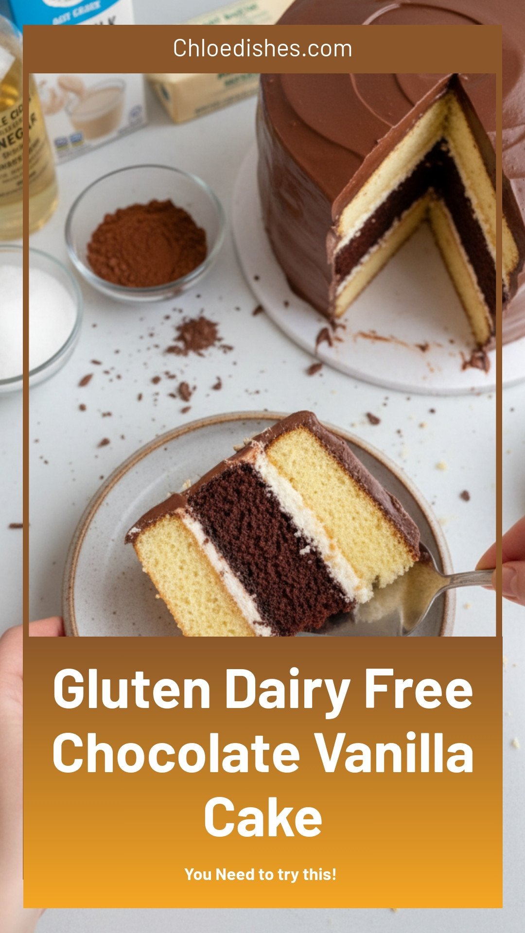 Gluten Dairy Free Cake | Chocolate + Vanilla