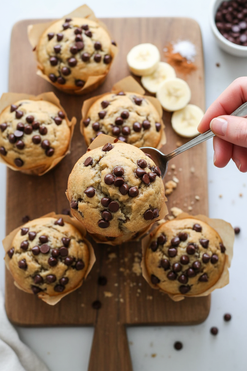 Banana Chocolate Chip Gluten Free Muffins