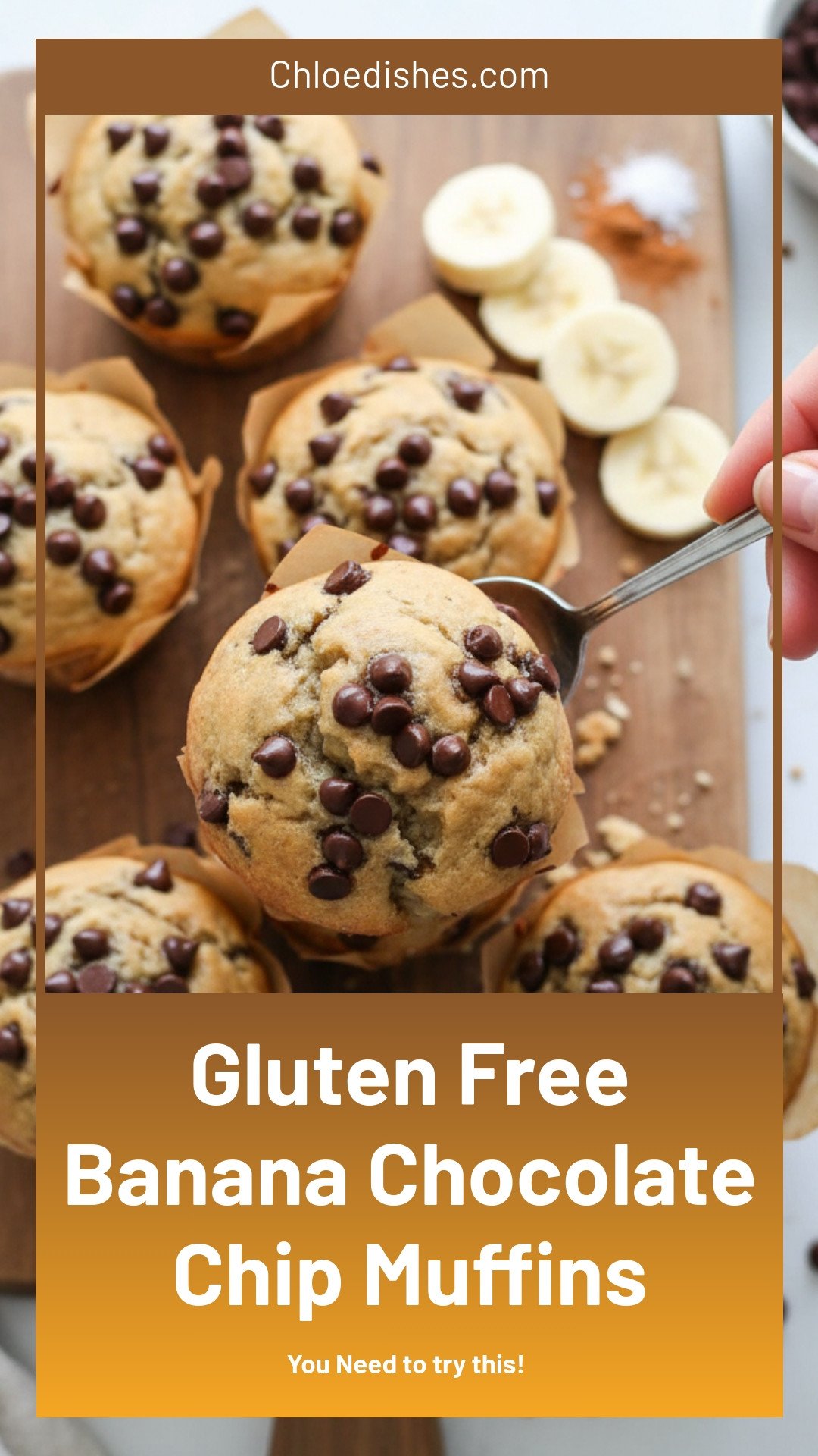 Banana Chocolate Chip Gluten Free Muffins