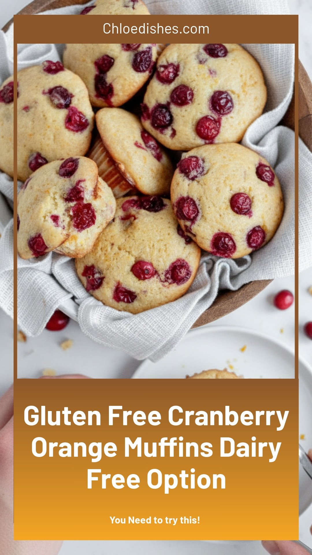 Gluten-Free Cranberry Orange Muffins (DF Option)