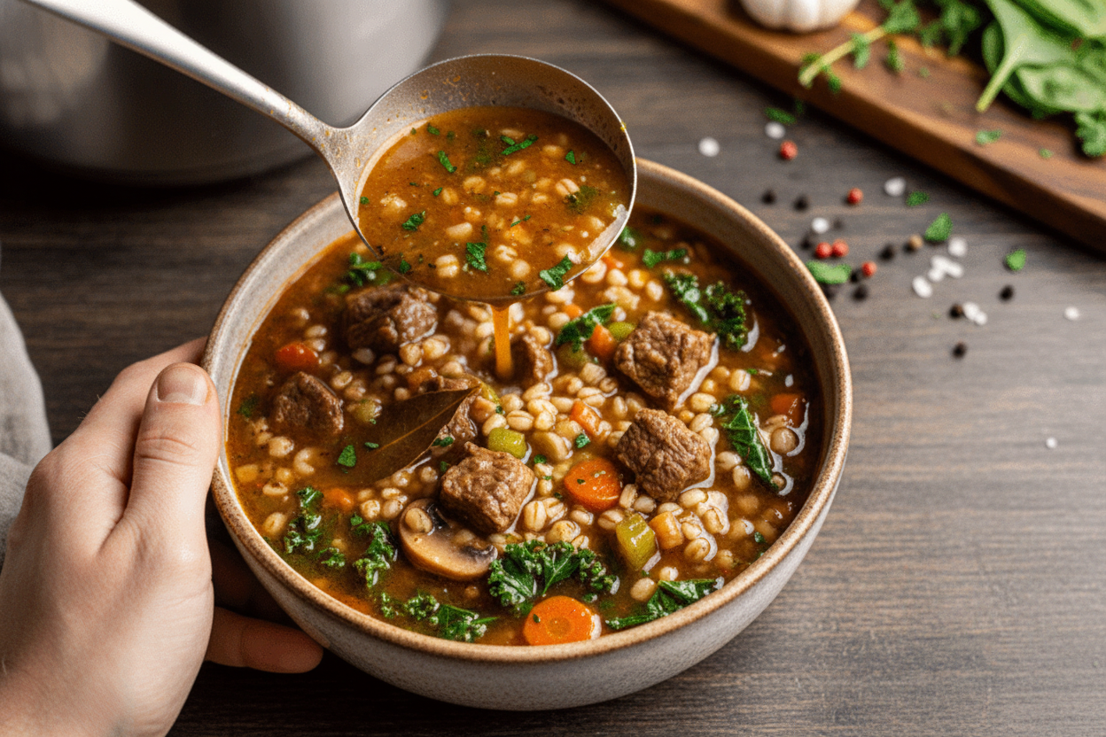 Instant Pot Beef Barley Soup Recipe