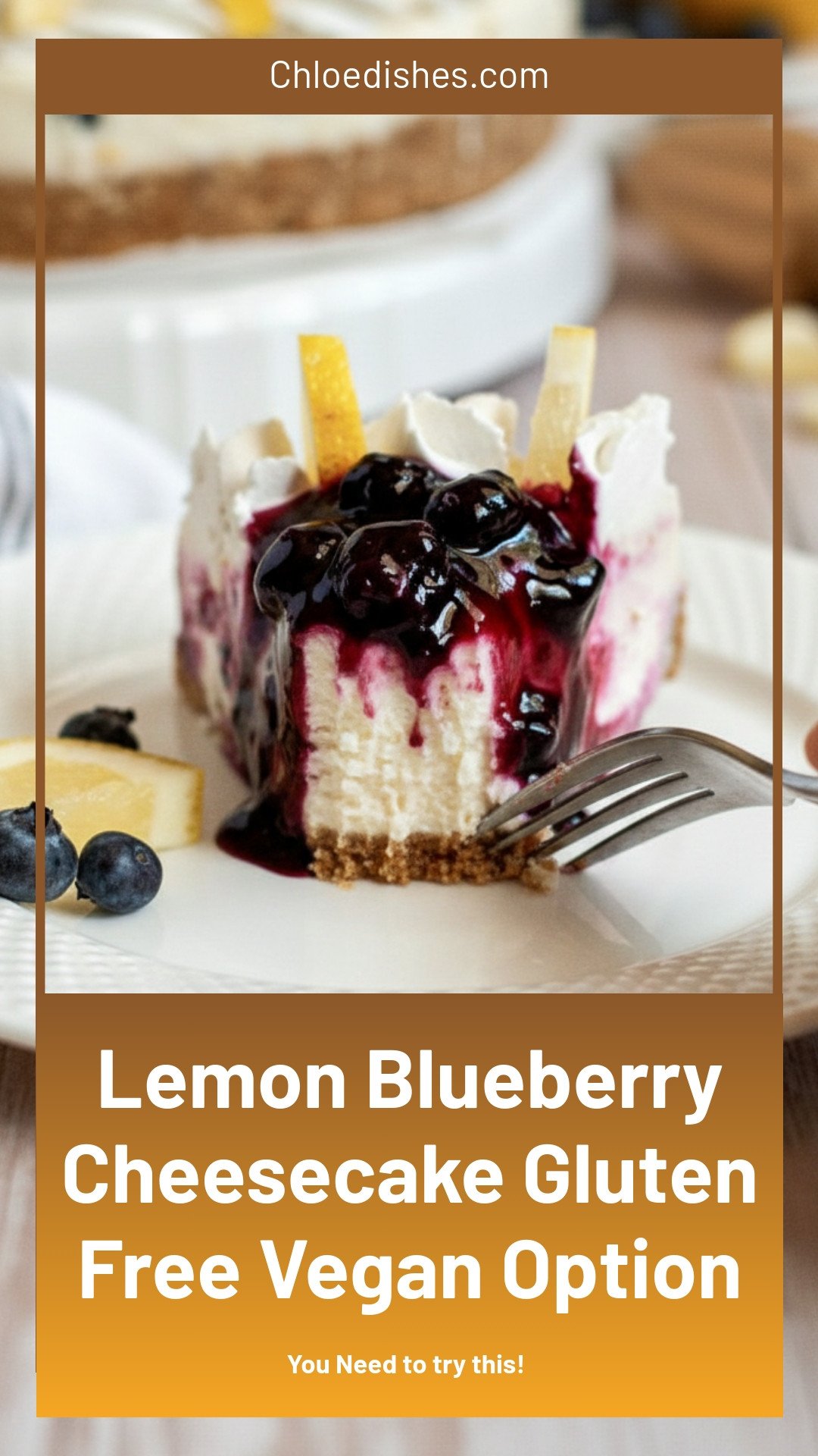 Lemon Blueberry Cheesecake (GF & V Option)