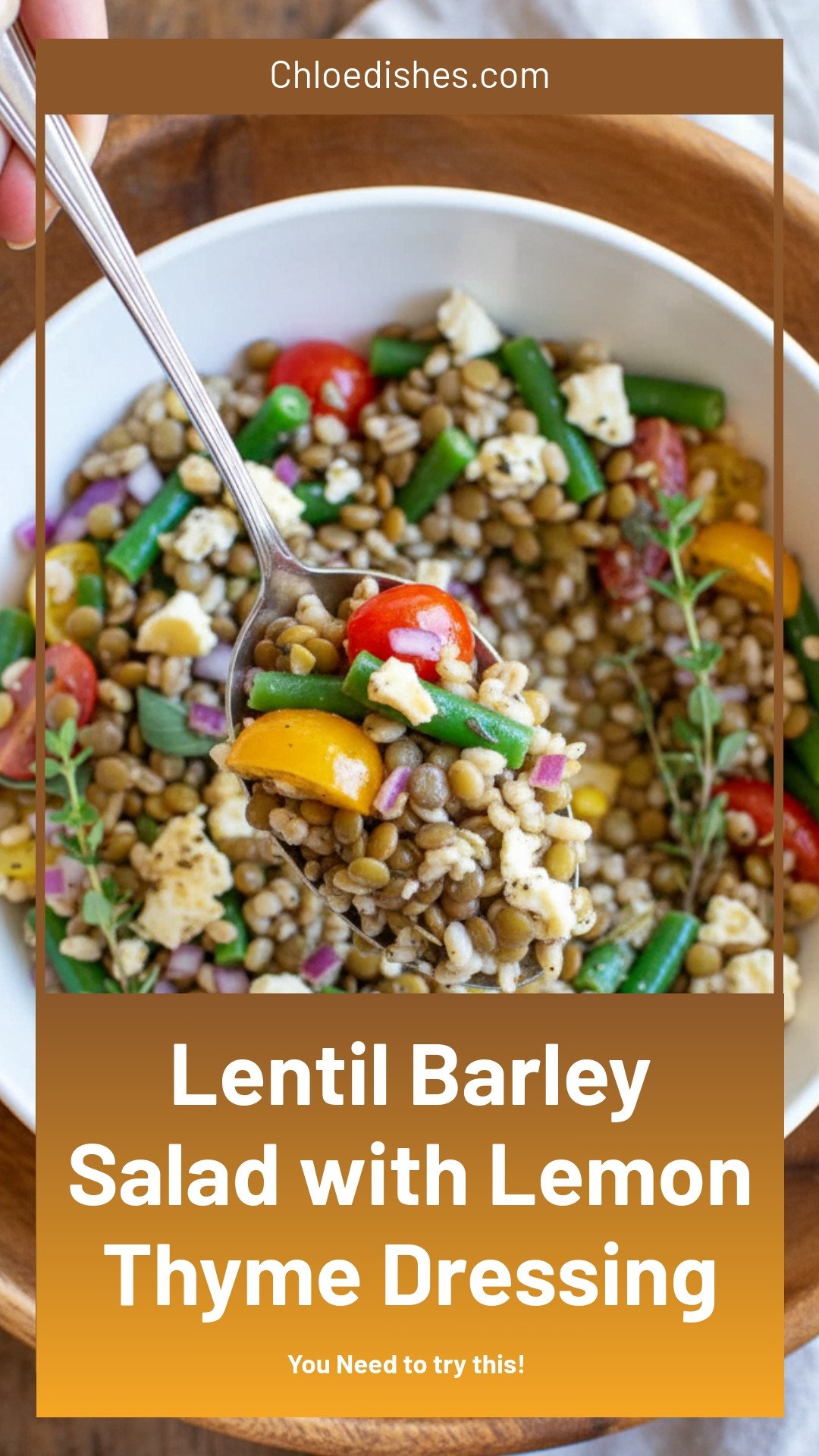 Lentil Barley Salad with Tangy Lemon-Thyme Dressing