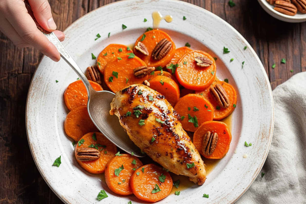Maple Glazed Chicken and Sweet Potatoes