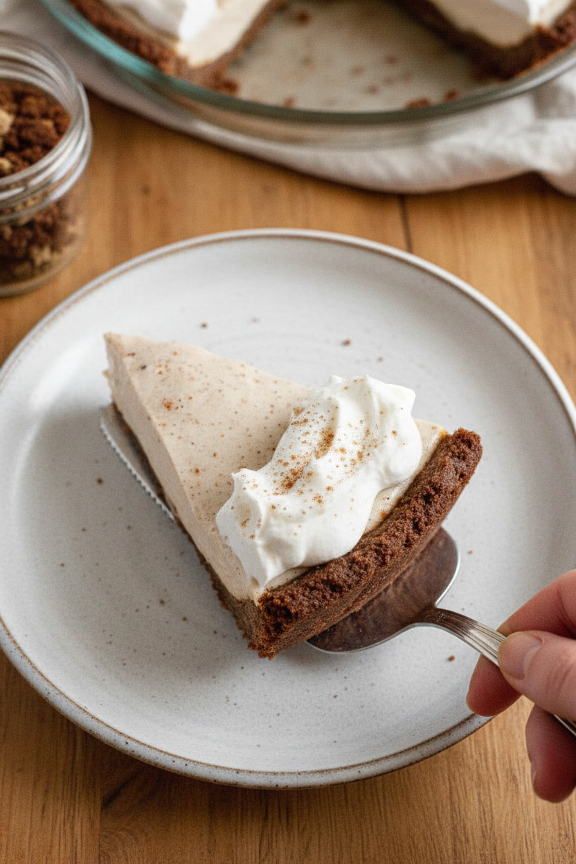 No-Bake Eggnog Pie (Gluten-Free & Vegan Option)