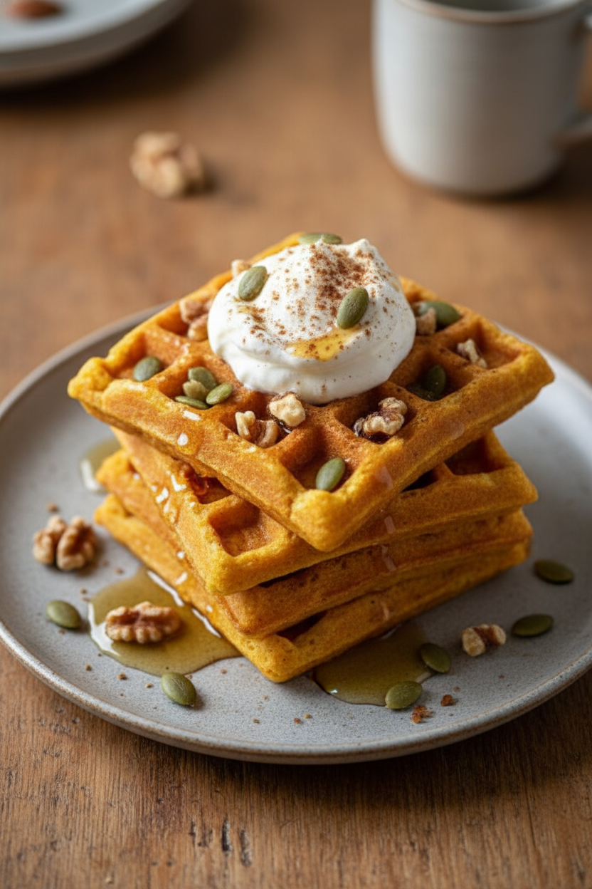 Pumpkin Protein Waffles Recipe