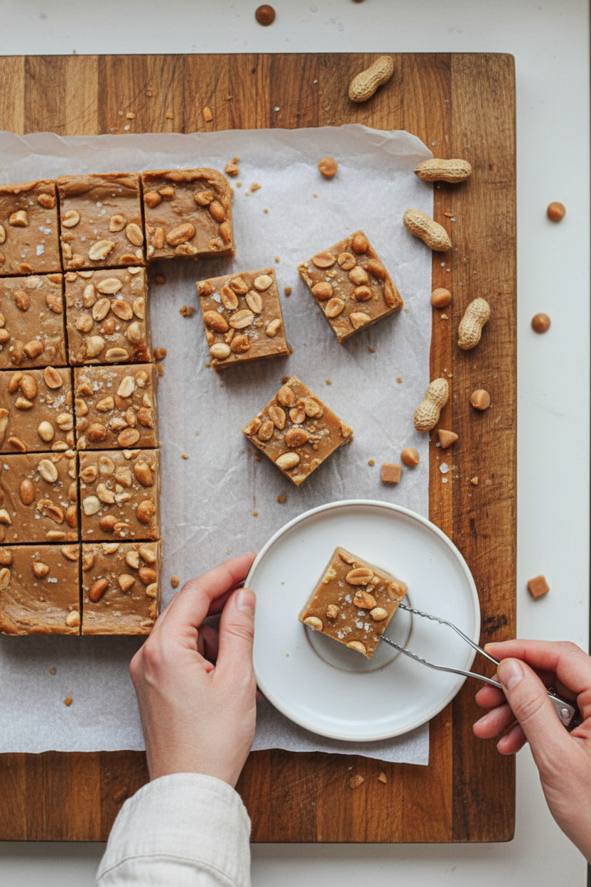 Salted Caramel Peanut Fudge