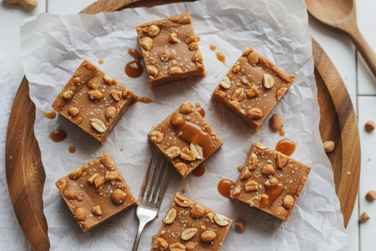 Salted Caramel Peanut Fudge