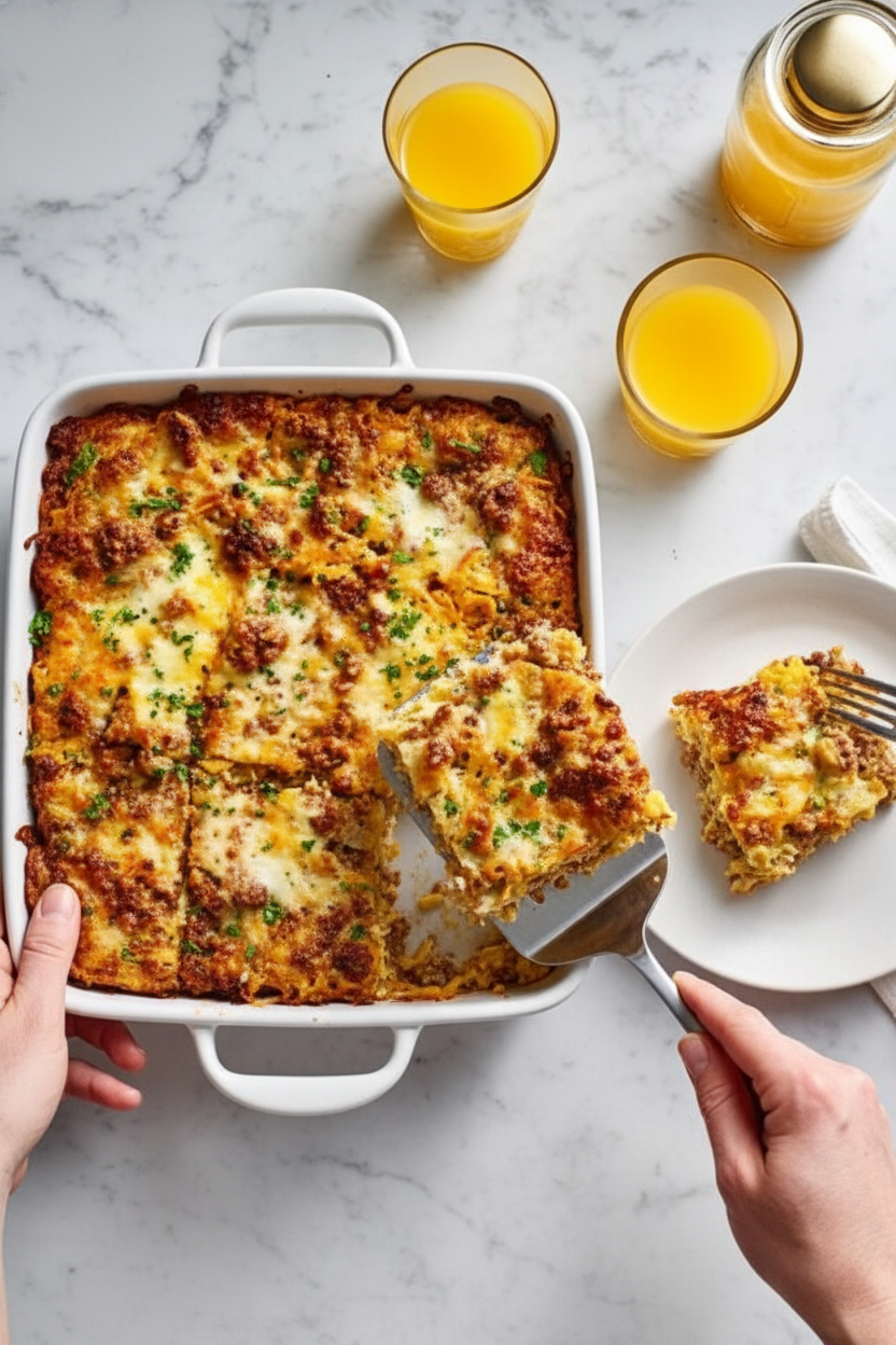 Sausage Hash Brown Breakfast Casserole Recipe