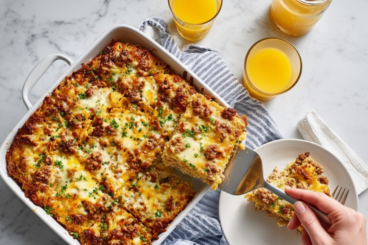 Sausage Hash Brown Breakfast Casserole Recipe
