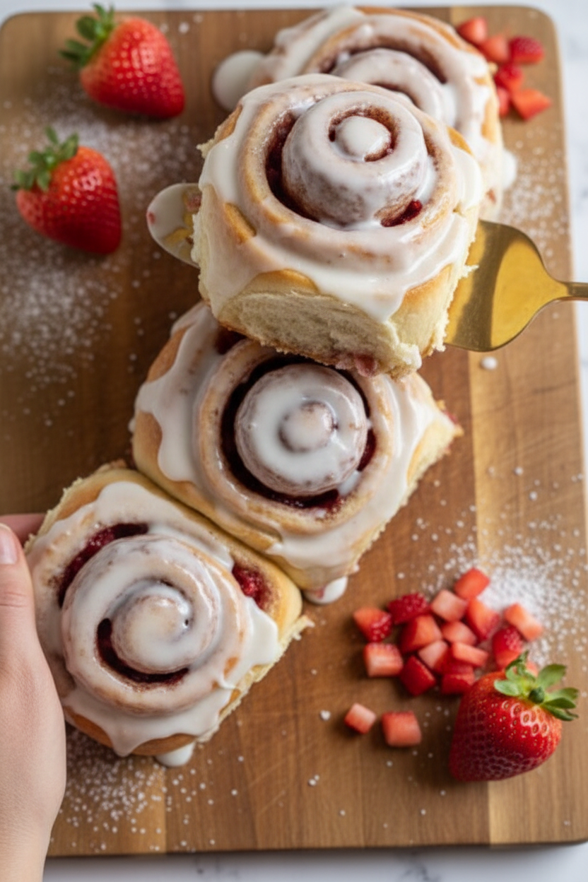 Strawberry Rolls with Cream Cheese Icing Recipe