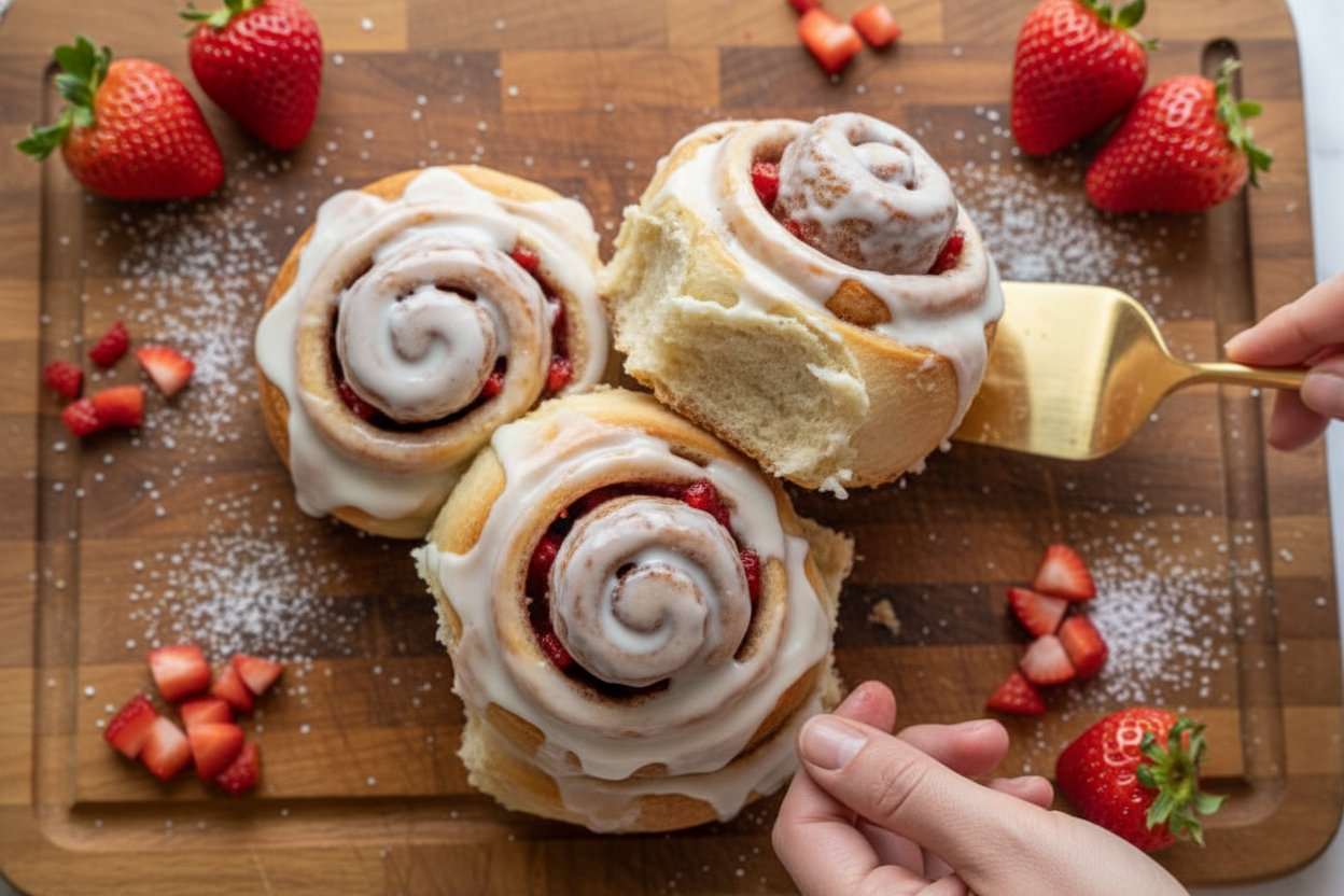 Strawberry Rolls with Cream Cheese Icing Recipe