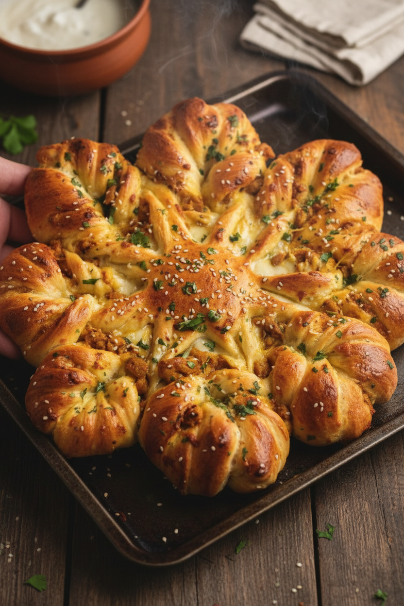 Tandoori Chicken Star Bread