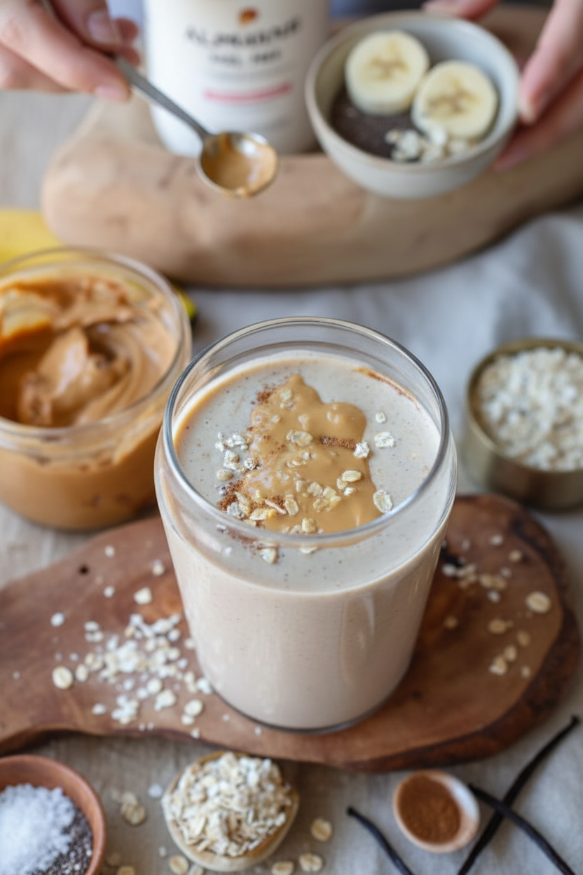 Vanilla Peanut Butter Breakfast Smoothie