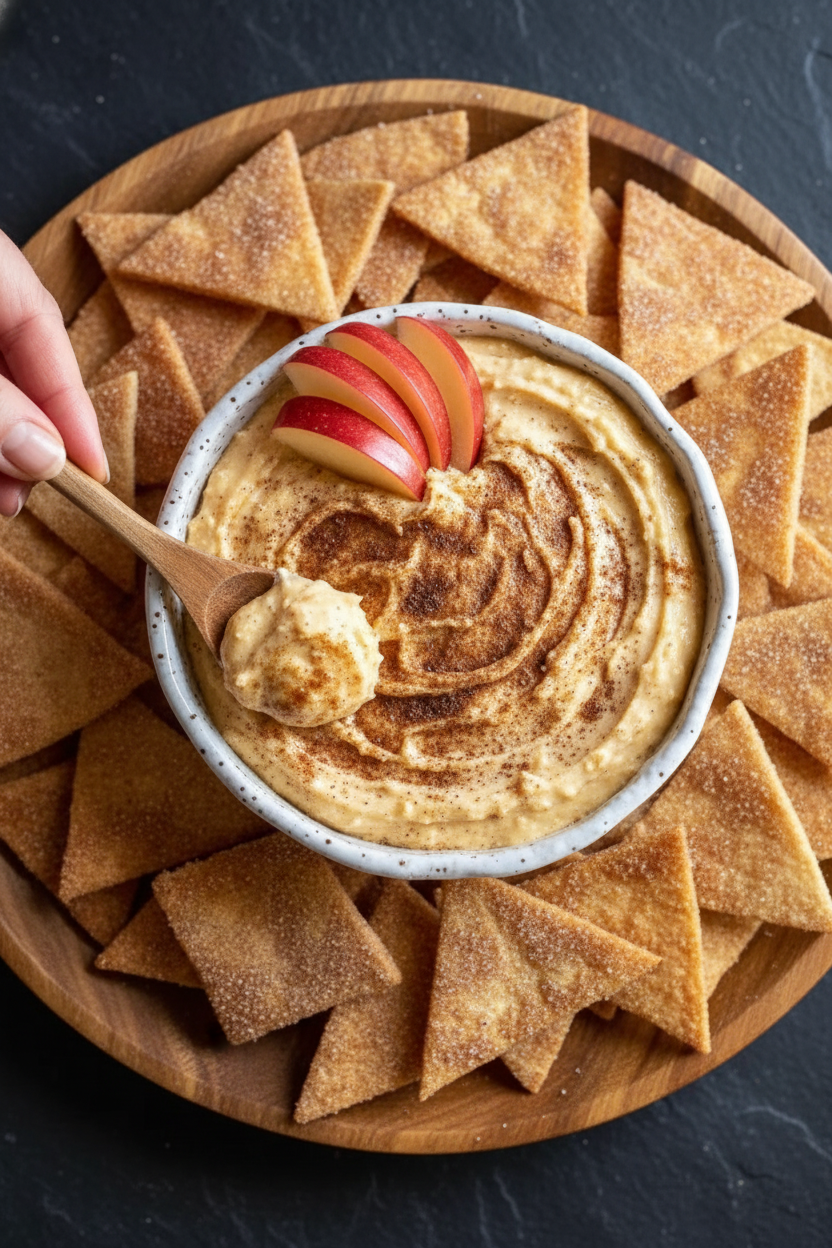 Apple Pie Dip with Cinnamon Sugar Chips